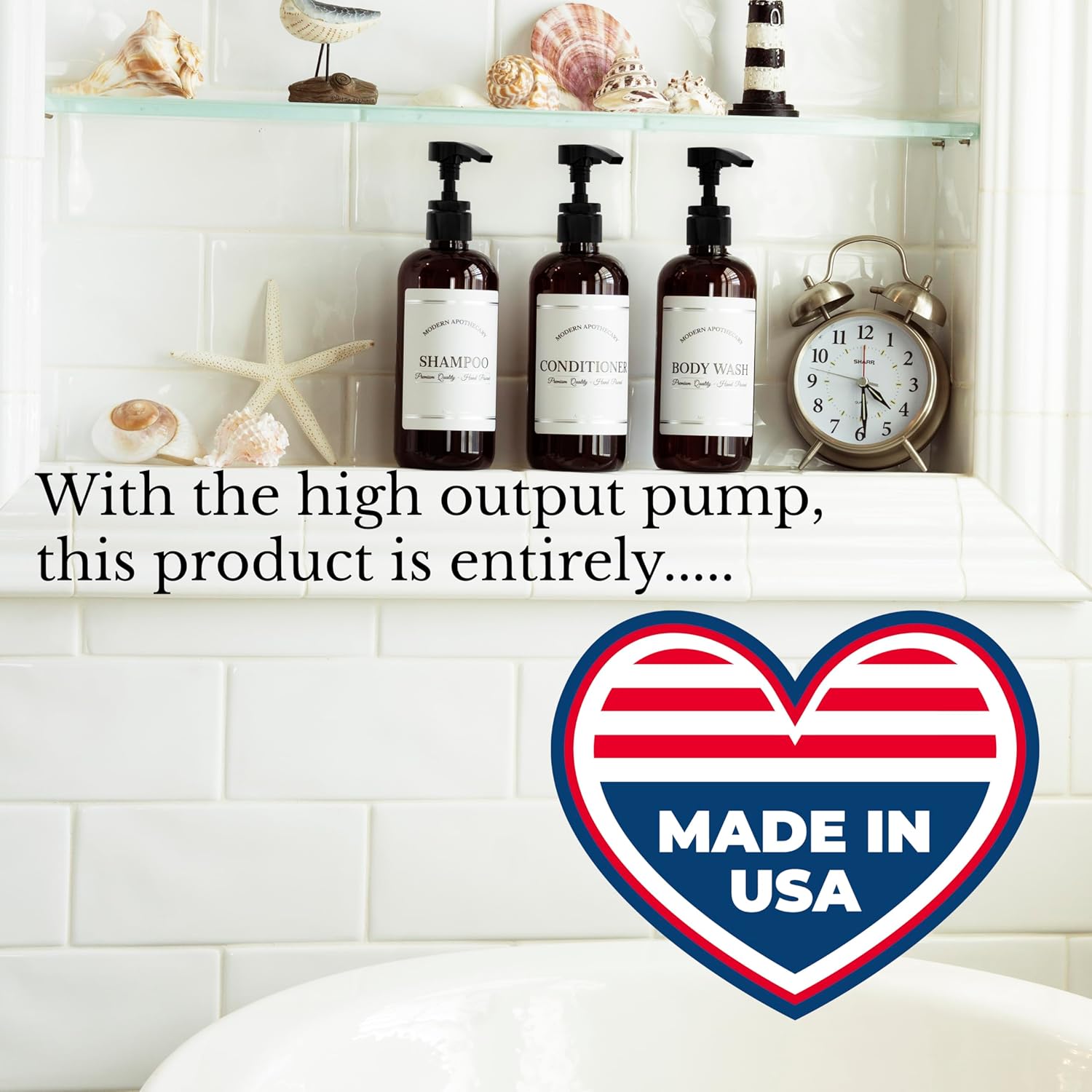 Clear Refillable Shampoo and Conditioner Bottles - Body Wash, Shampoo and Conditioner Dispenser