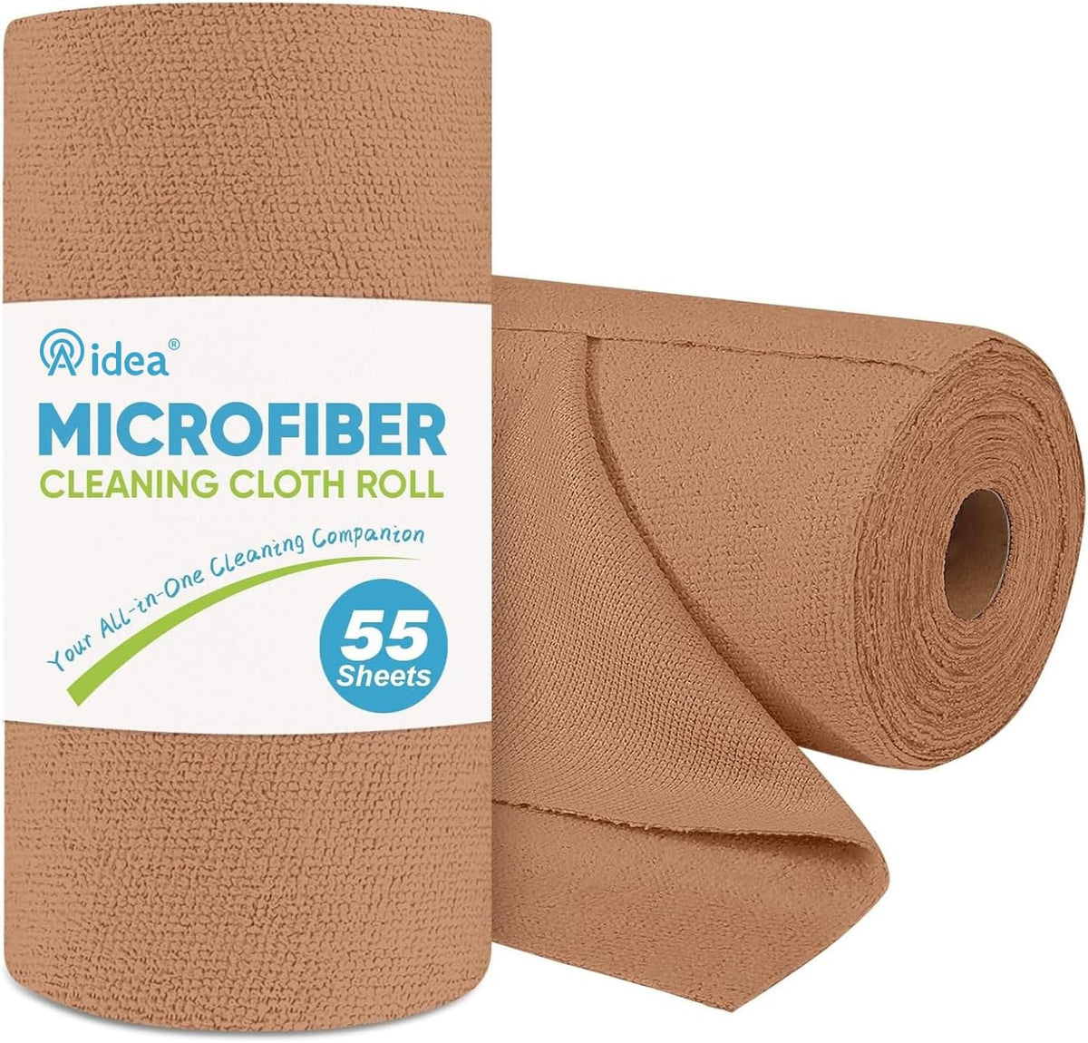 AIDEA Microfiber Cleaning Cloth Roll, 55 Sheets Shop Towels Washable, Microfiber Towels for Cars