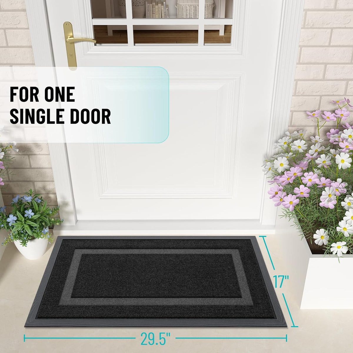 OLANLY Front Door Mat Indoor Outdoor Entrance, Waterproof All-Season, All-Weather Doormat, Sturdy
