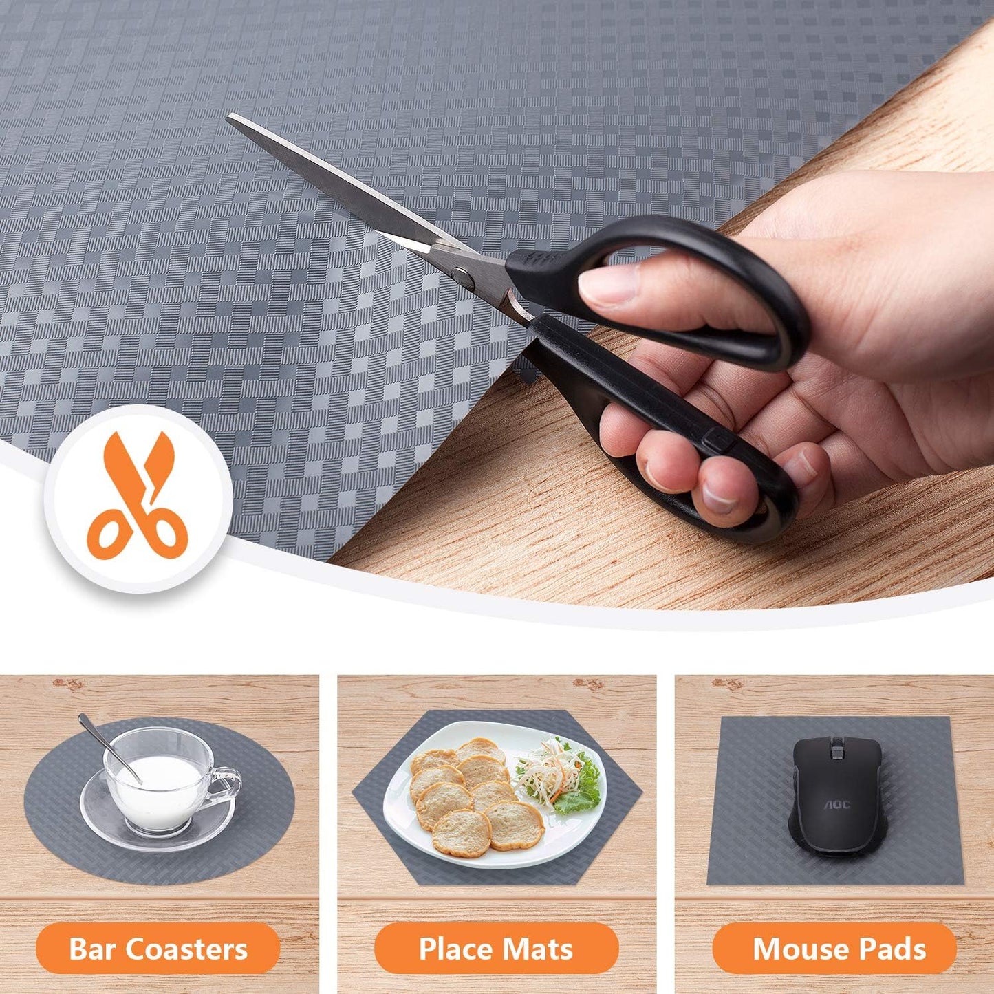 Shelf Liners for Kitchen Cabinets Refrigerator Liners Waterproof & Oil-Proof Kitchen Cupboard Liner