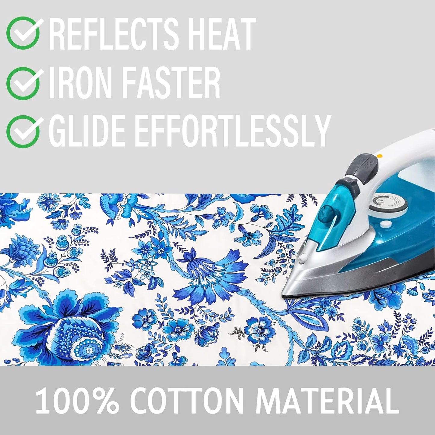 Ironing Board Cover and Pad 15x54 Inch Standard Ironing Board Cover with Elastic Edge and Hook and