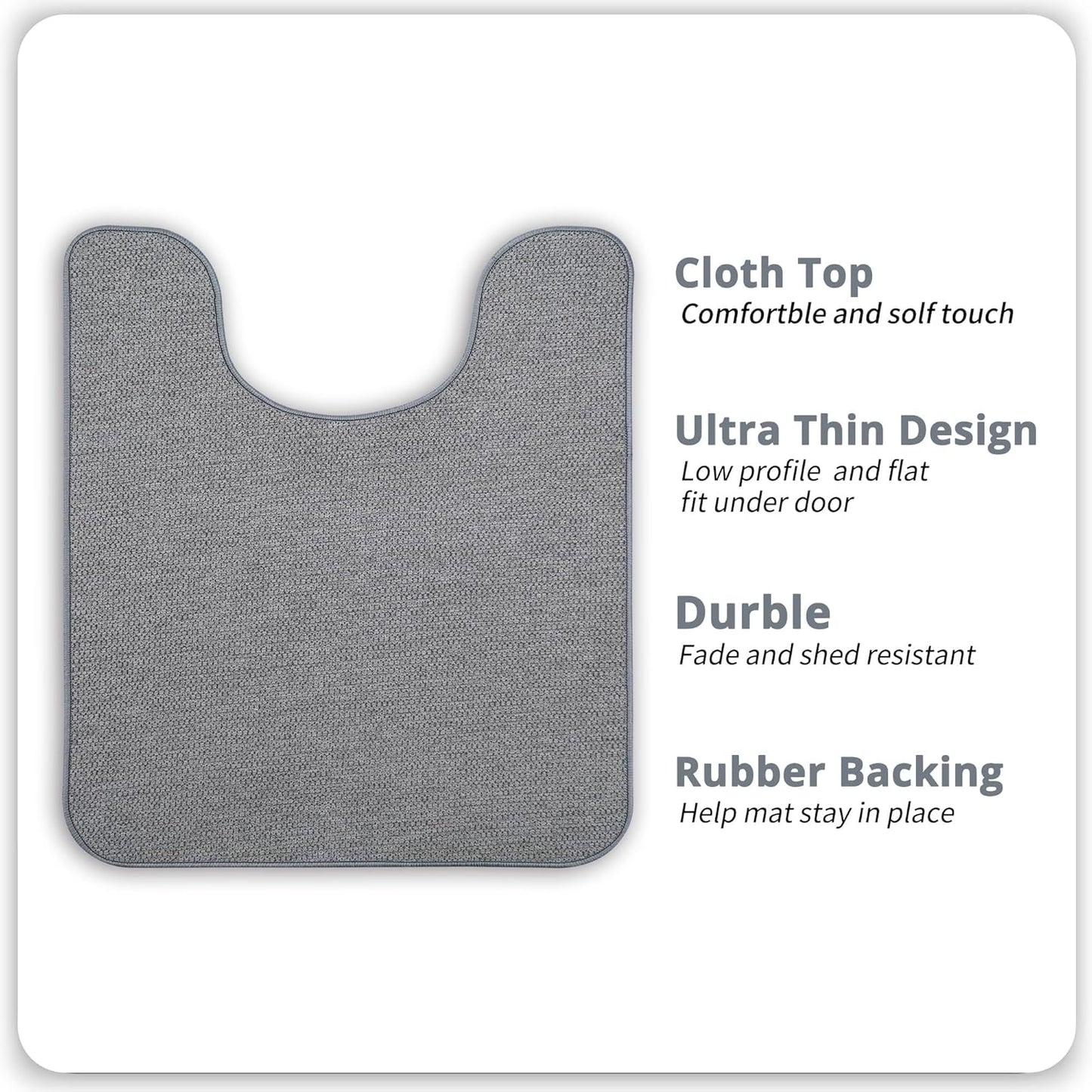 Toilet Rugs U Shaped Bathroom Rug,Machine Washable Non Slip Quick Dry Super Absorbent Ultra Thin