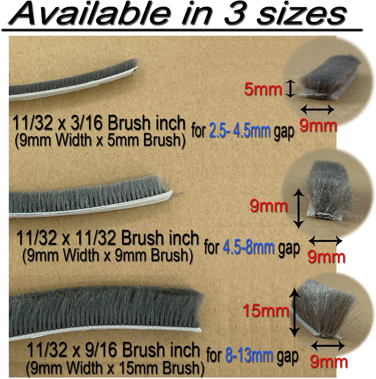 Weather Stripping Brush for Sliding Windows/Doors Frame Side,Pile Self Adhesive Weatherstrip Seal