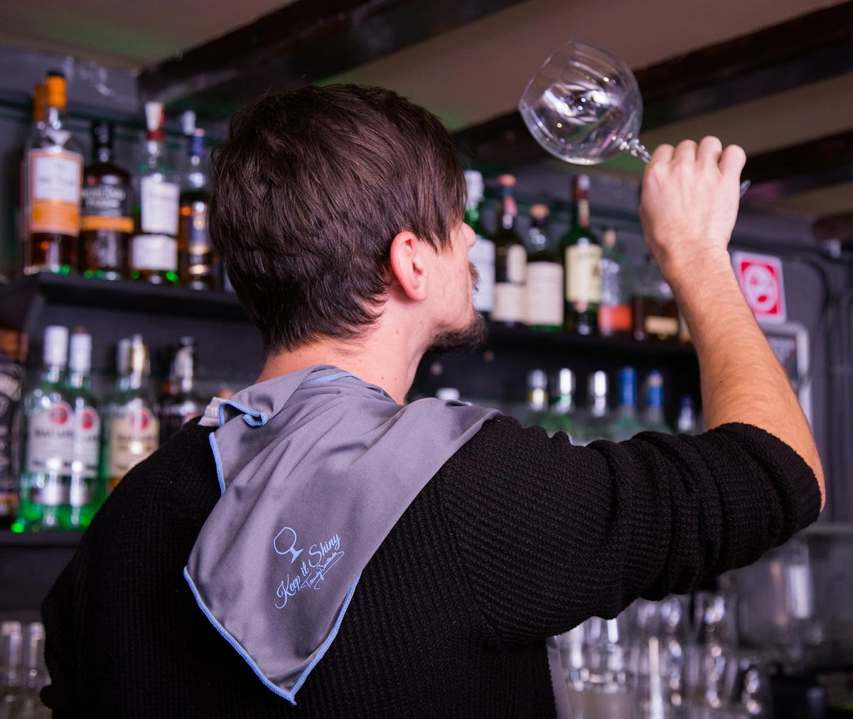 Trendy Bartender Toast to Perfection Microfiber Commercial Grade Glass Polishing Lint-Free Cloth
