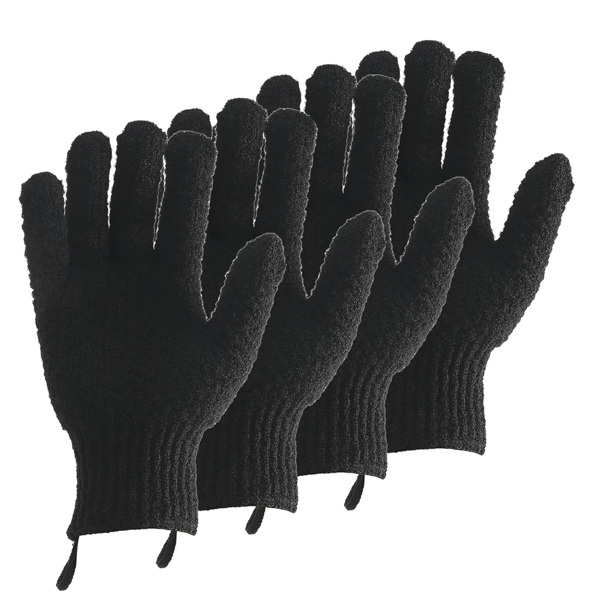2 Pairs Bath Exfoliating Gloves for men and women – CLEEDY 4 Pcs Heavy and Large Exfoliating Gloves