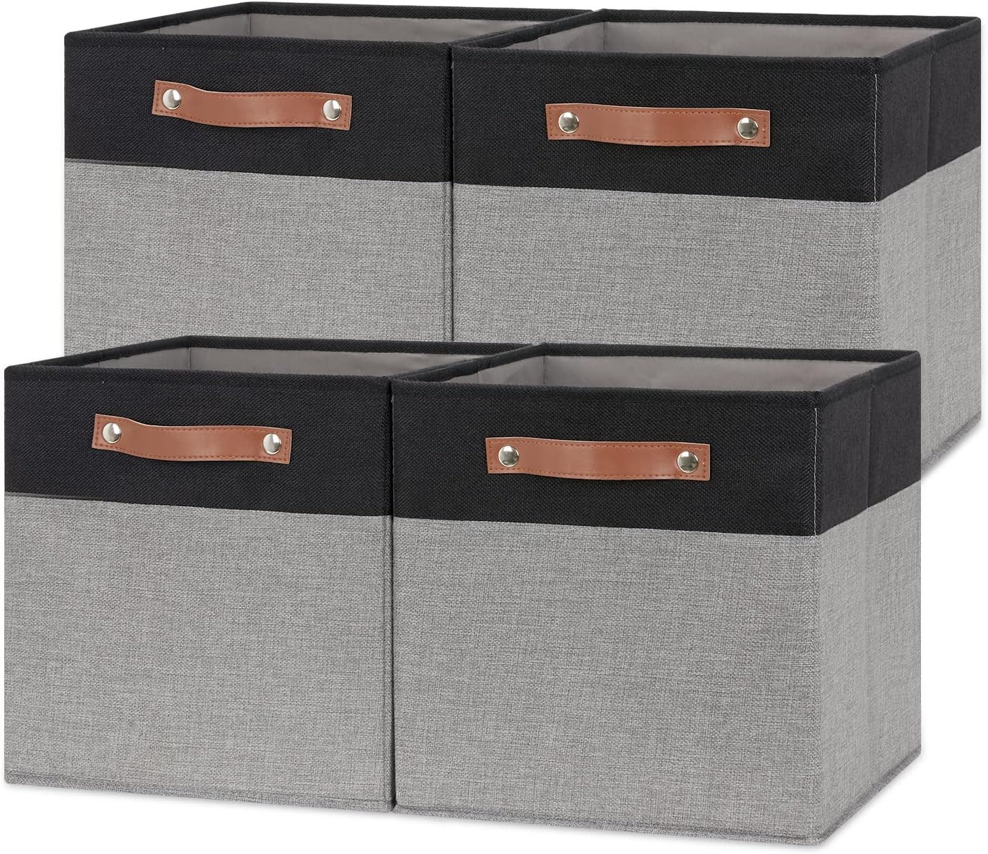 Temary Fabric Cube Storage Bins 12 Inch Decorative Storage Cubes Baskets 4 Pack Foldable Cube