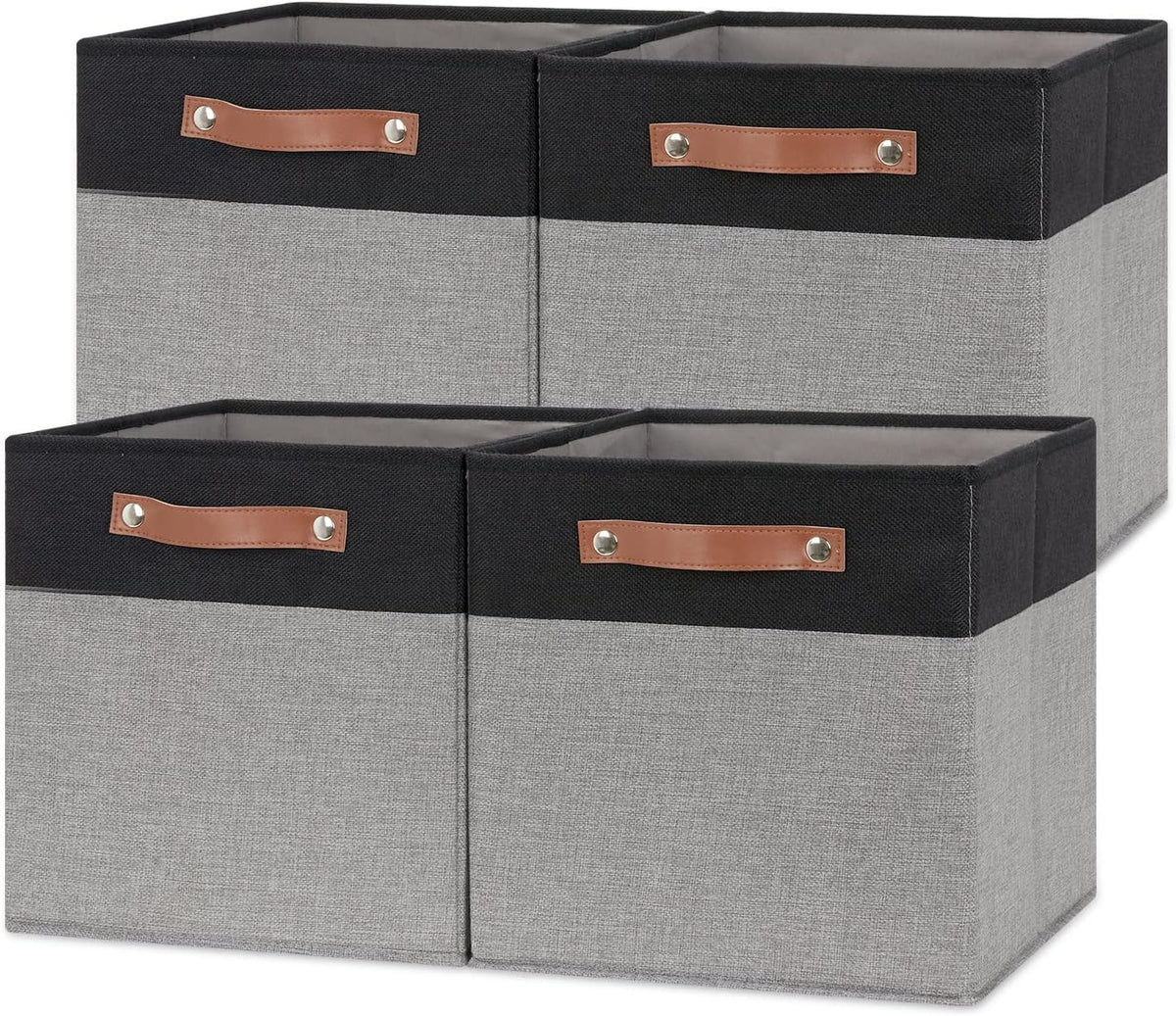 Temary Fabric Cube Storage Bins 12 Inch Decorative Storage Cubes Baskets 4 Pack Foldable Cube