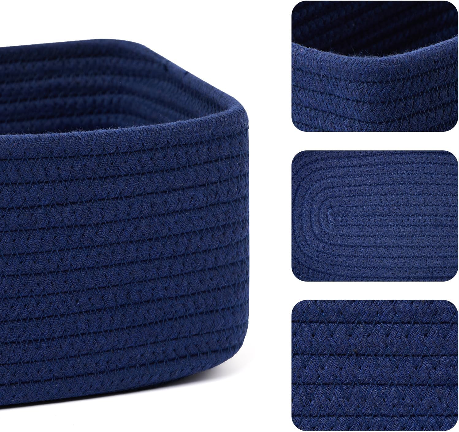 Small Storage Baskets for Organizing | Closet Organizer Bins | Shelf Toy Basket | Woven Rope