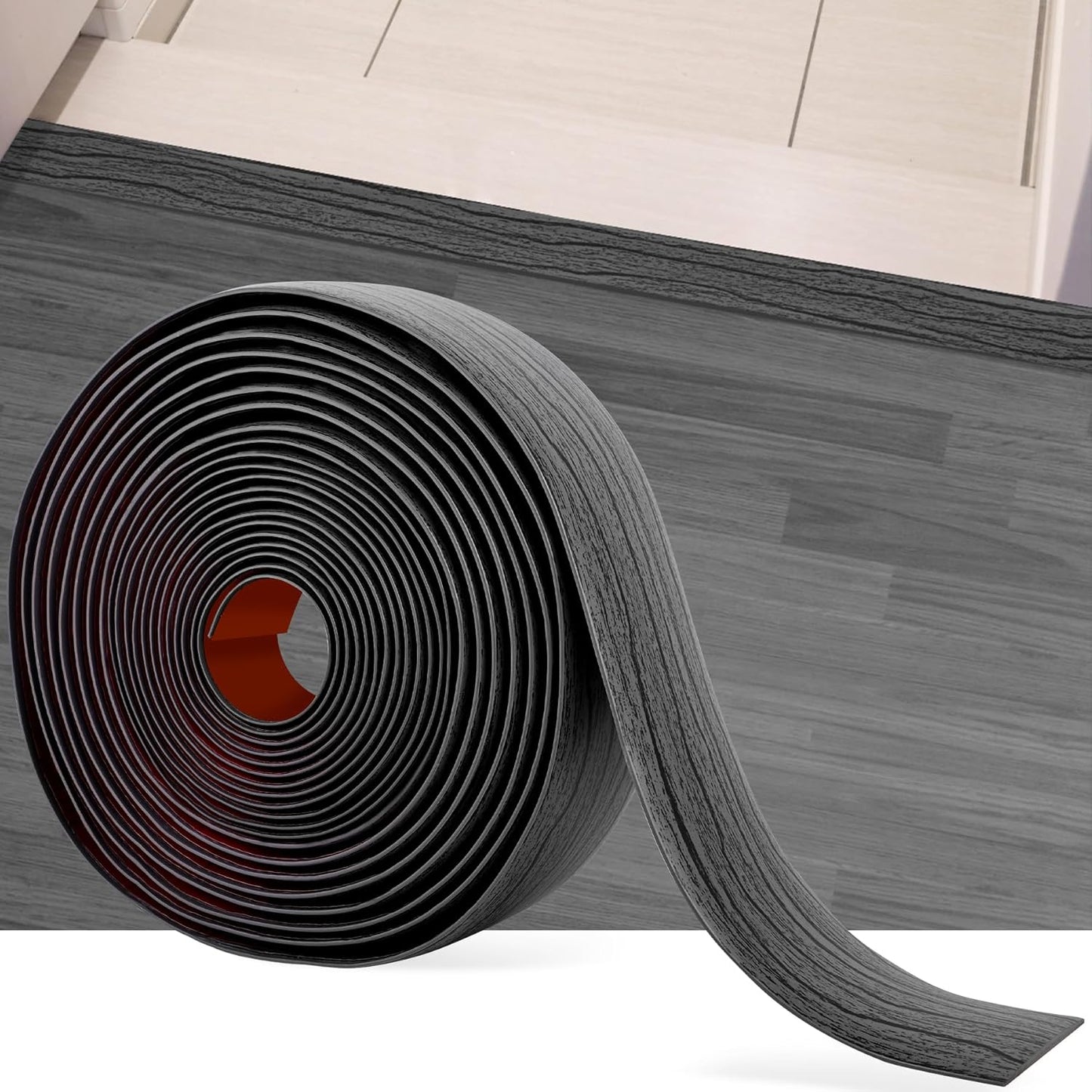 20Ft Floor Transition Strip Self Adhesive Vinyl Cover Floor Strip Flat Divider Transition Strip