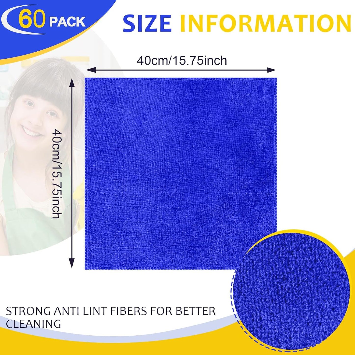 Nuenen Microfiber Cleaning Cloths for Cars 16 x 16 Inch Ultra Absorbent Car Towels Drying Reusable