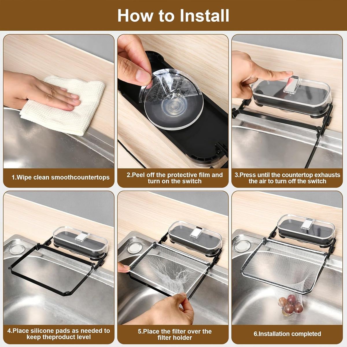 Kitchen Sink Drain Strainer Basket Holder - 50 Mesh Net Bags for Food Scraps, Kitchen Sink Food