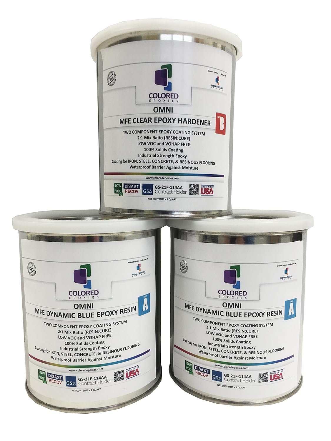 Coloredepoxies DB0001 Light Blue Epoxy Resin Coating Made with Beautiful and Vibrant Pigments, 100%