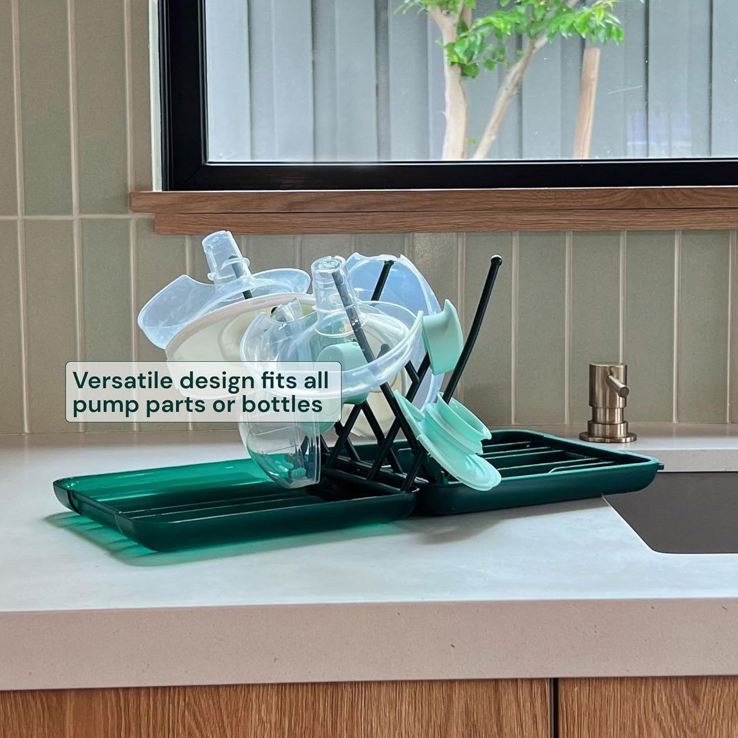 Willow Travel Cleaning Kit & Drying Rack - 5-Pack Cleaning Rack and Brushes for Breast Pump Parts