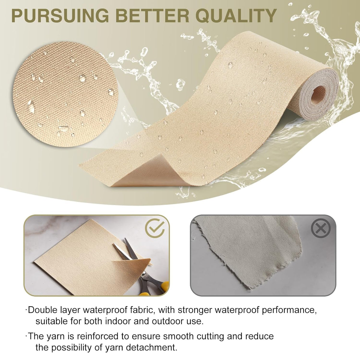 Canvas Repair Tape 4×70 Inch Waterproof Self-Adhesive Fabric Repair Patch for Repairing Boat