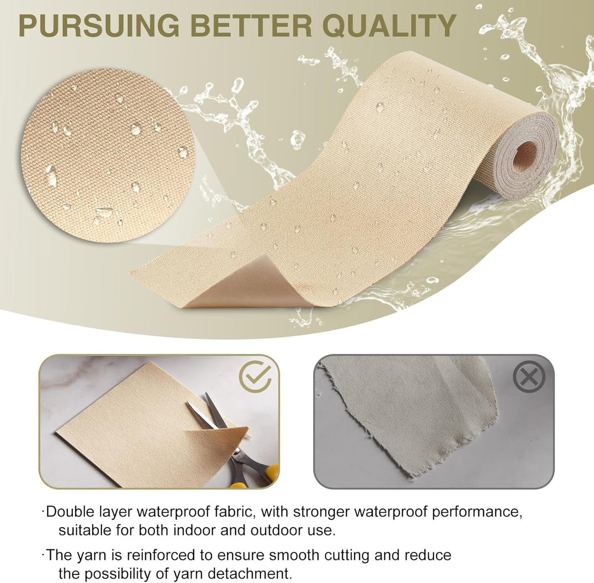 Canvas Repair Tape 4×70 Inch Waterproof Self-Adhesive Fabric Repair Patch for Repairing Boat