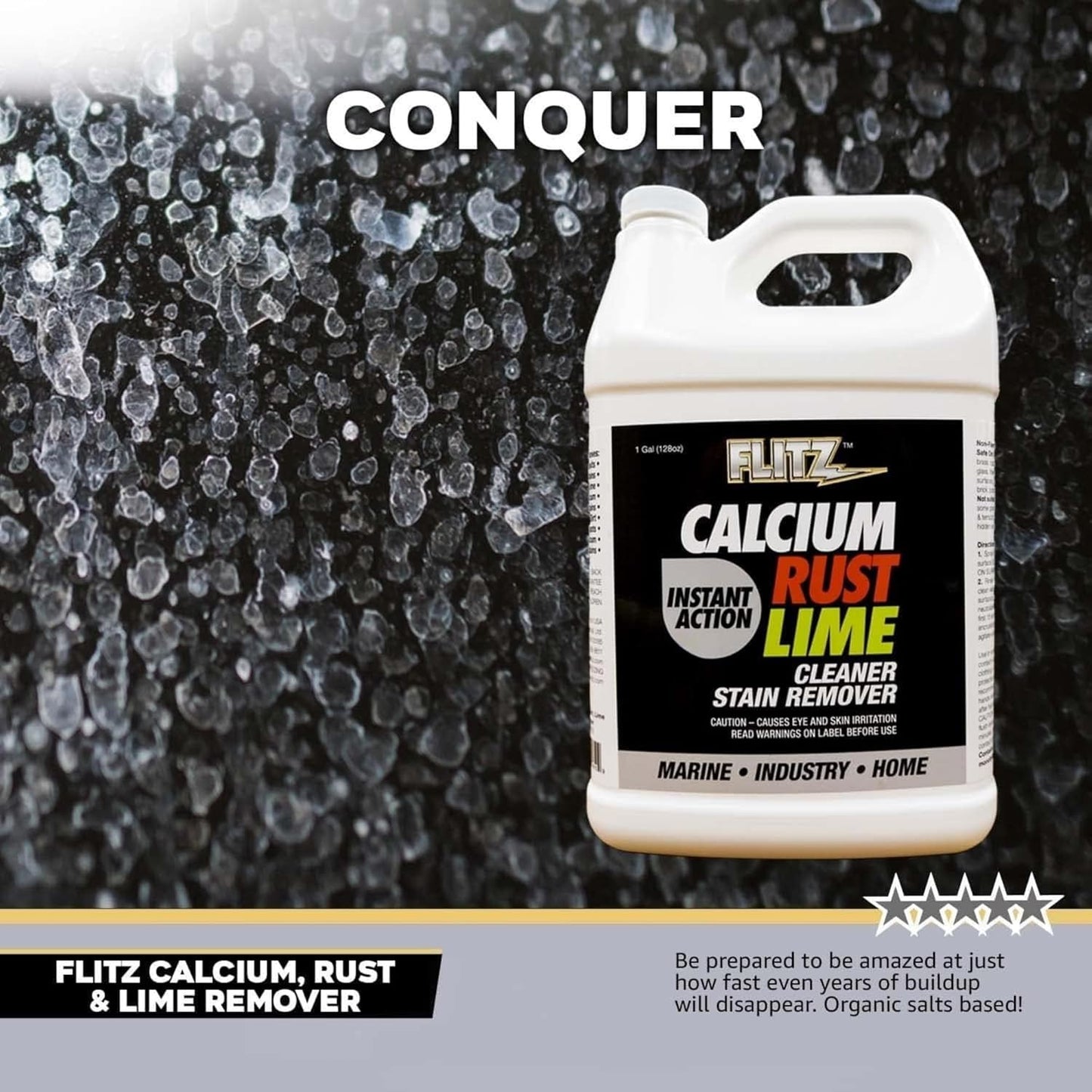 Flitz Calcium, Rust, & Lime Remover - 1 Gallon Bottle of USA-Made Limescale Remover for Toilets