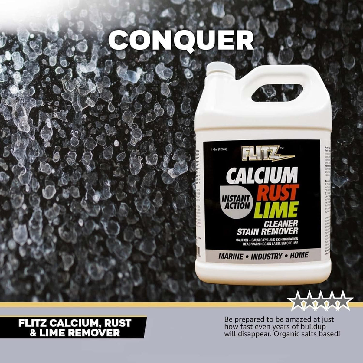 Flitz Calcium, Rust, & Lime Remover - 1 Gallon Bottle of USA-Made Limescale Remover for Toilets