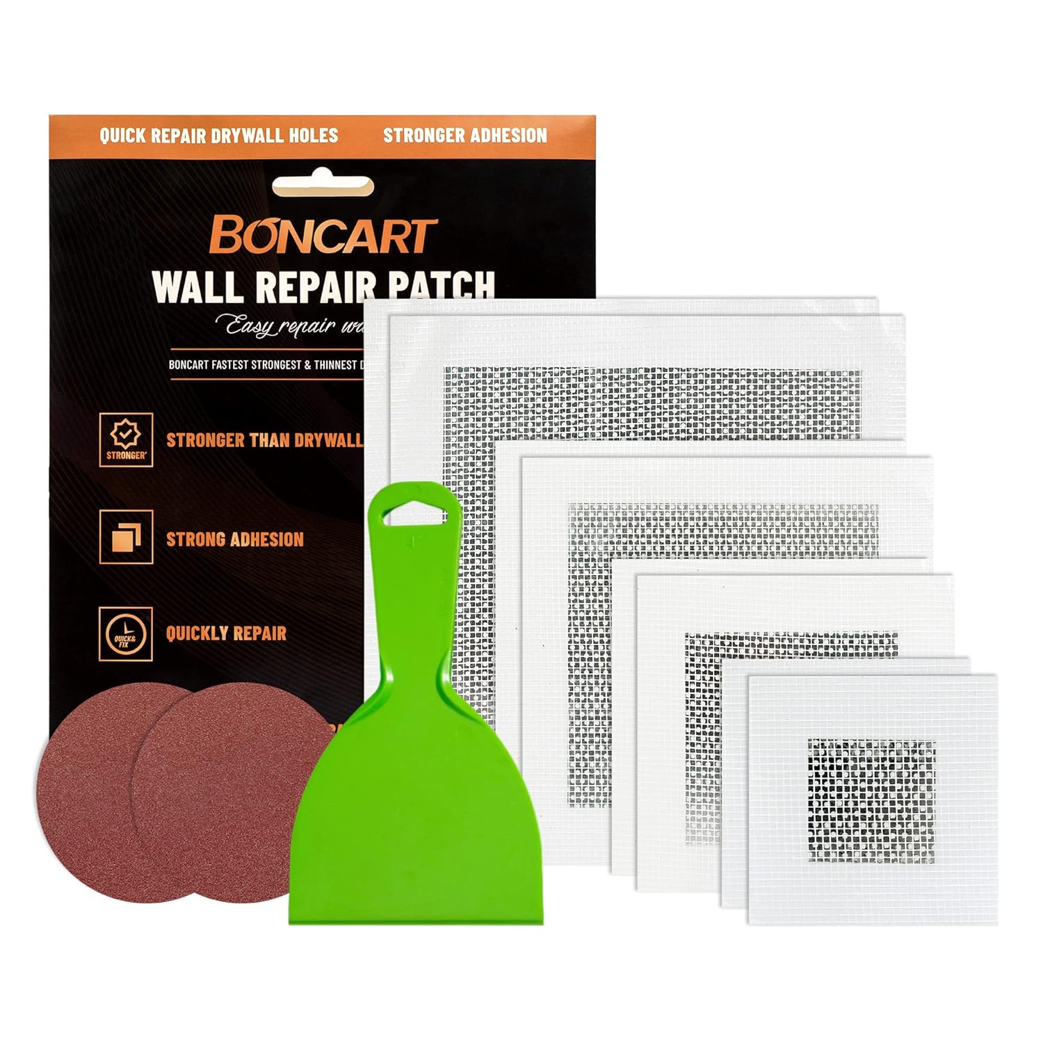 Drywall Repair Kit,Drywall Patch Repair Kit,2/4/6/8inch Self Adhesive Repair Patch,Quick Repair