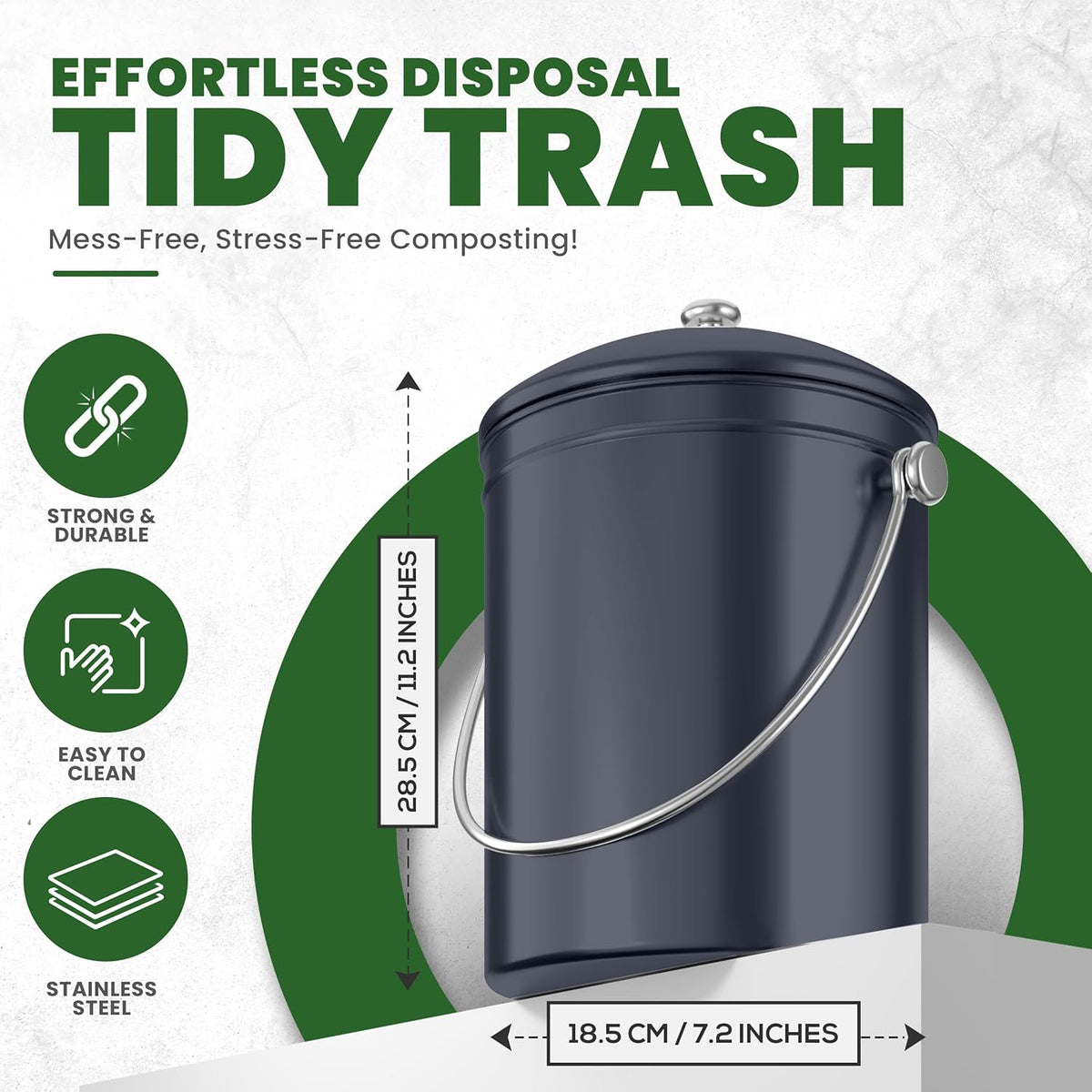 Utopia Kitchen Compost Bin for Kitchen Countertop, 1.3 Gallon Compost Bucket for Kitchen with Lid
