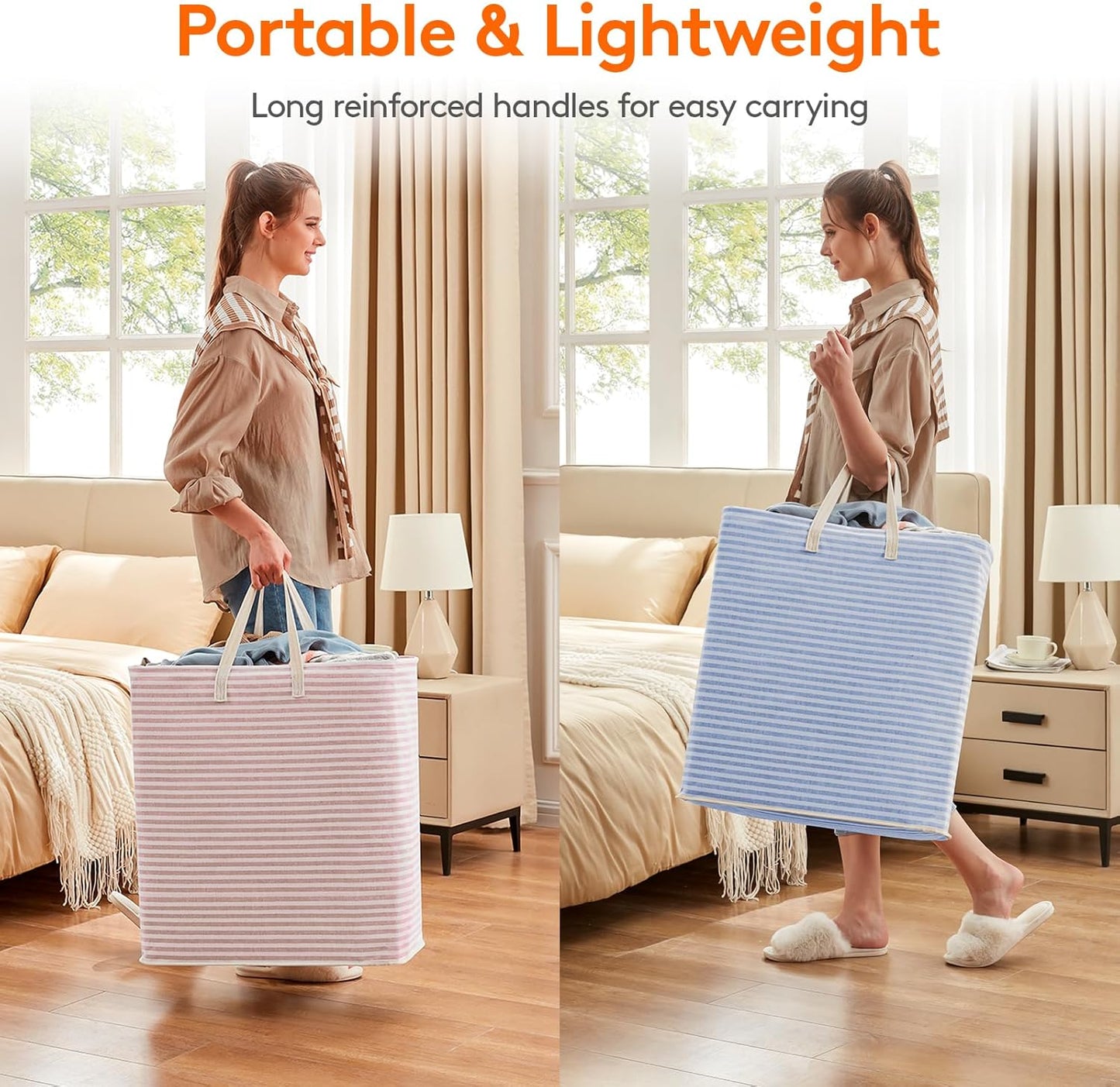 Lifewit 2 Pack Laundry Hamper Large Collapsible Laundry Basket, Freestanding Waterproof Cloth