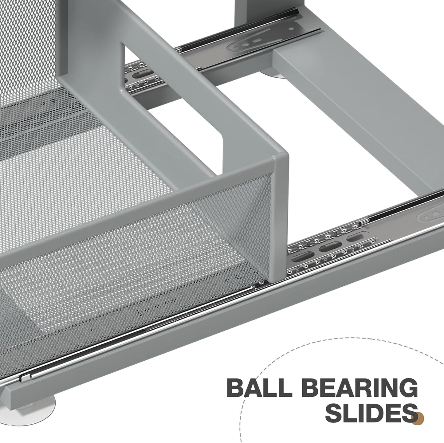 2 Pack 15.74IN-Depth Under Sink Organizer With Next-Gen Ball-Bearing Slides,2-Tier Pull Out Cabinet