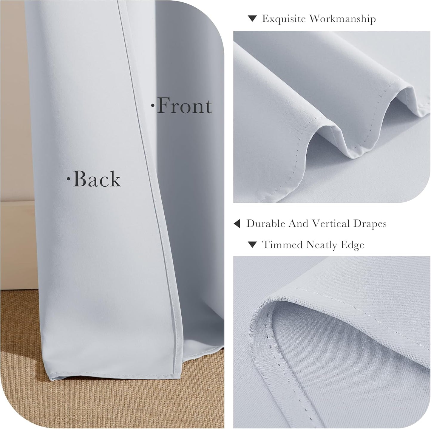 PONY DANCE Blackout Curtains for Bedroom 72 Inch Length 2 Panels Set, Privacy Thermal Insulated