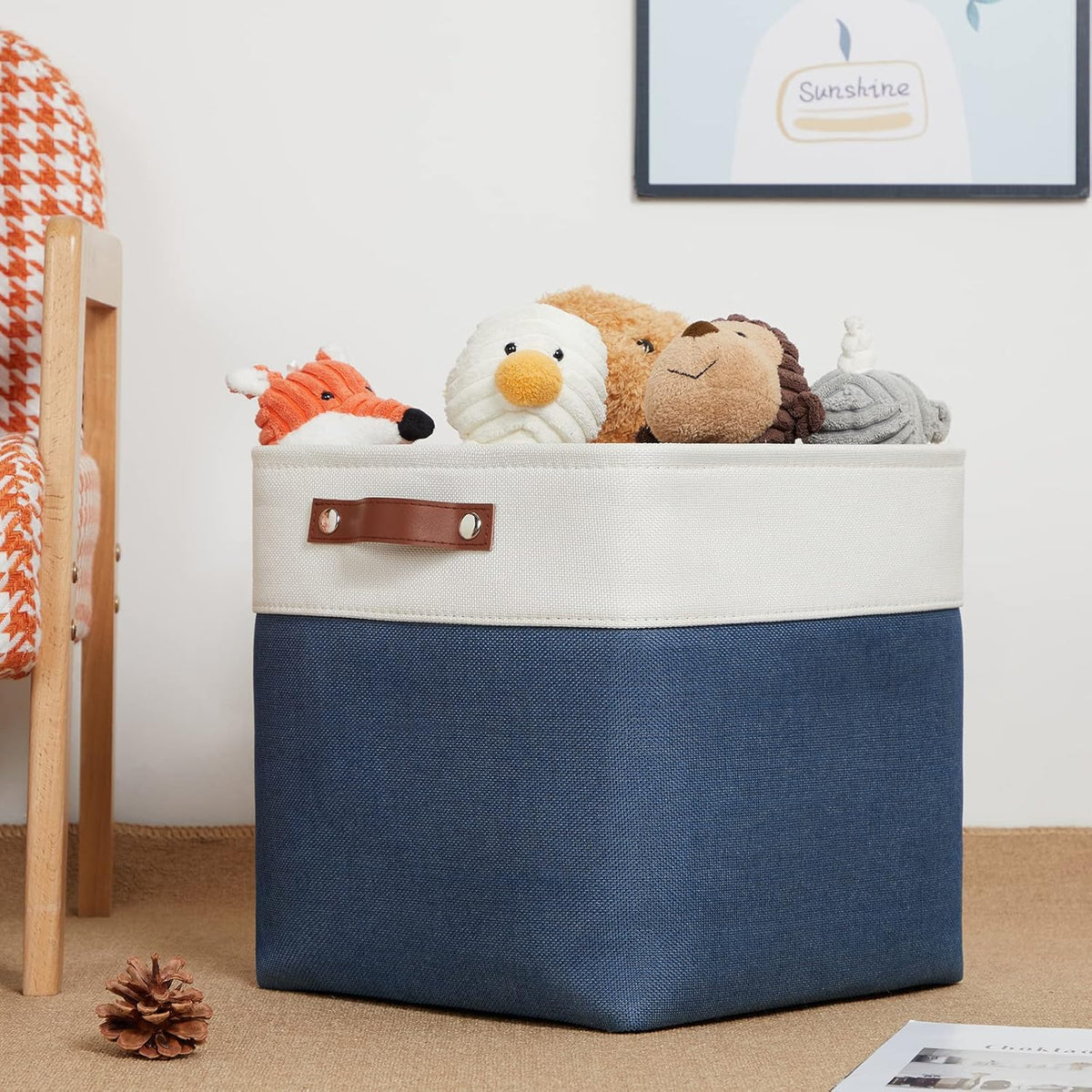 DULLEMELO Foldable Storage Cubes 12 x 12 Organizer Bins,Canvas Storage Bins Empty Gift Baskets for