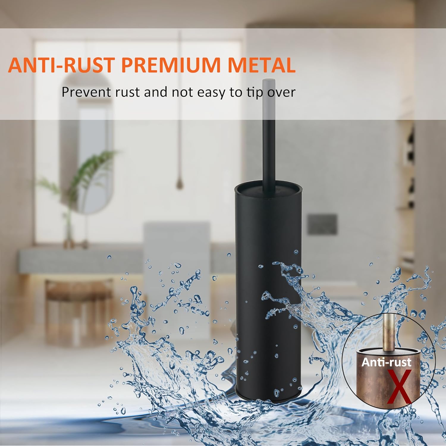 Toilet Brush and Holder Set Premium Material Toilet Bowl Cleaner Free Standing Toilet Bowl Brush