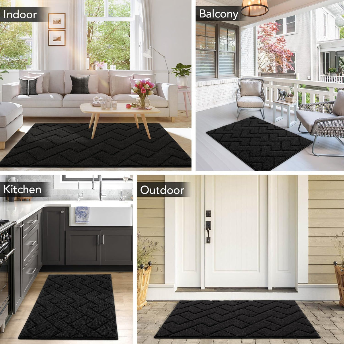 hicorfe Front Door Mat Outside Entrance,32"x40" Absorbent Muddy Dirt Resist Welcome Door Mats