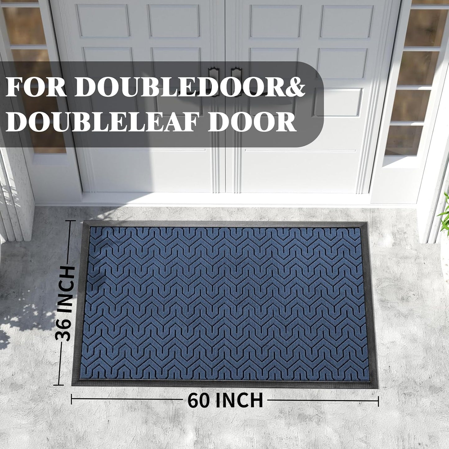 Yimobra Extra Large Door Mat Outside Entrance 60x32, Waterproof Heavy Duty Outdoor Mats for Front