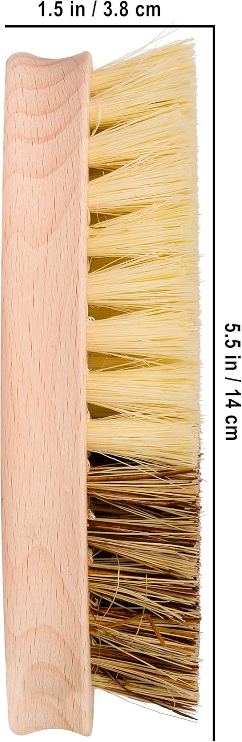 REDECKER Hard and Soft Side Vegetable Brush - Beechwood Handle - 2 Different Bristle Strengths for
