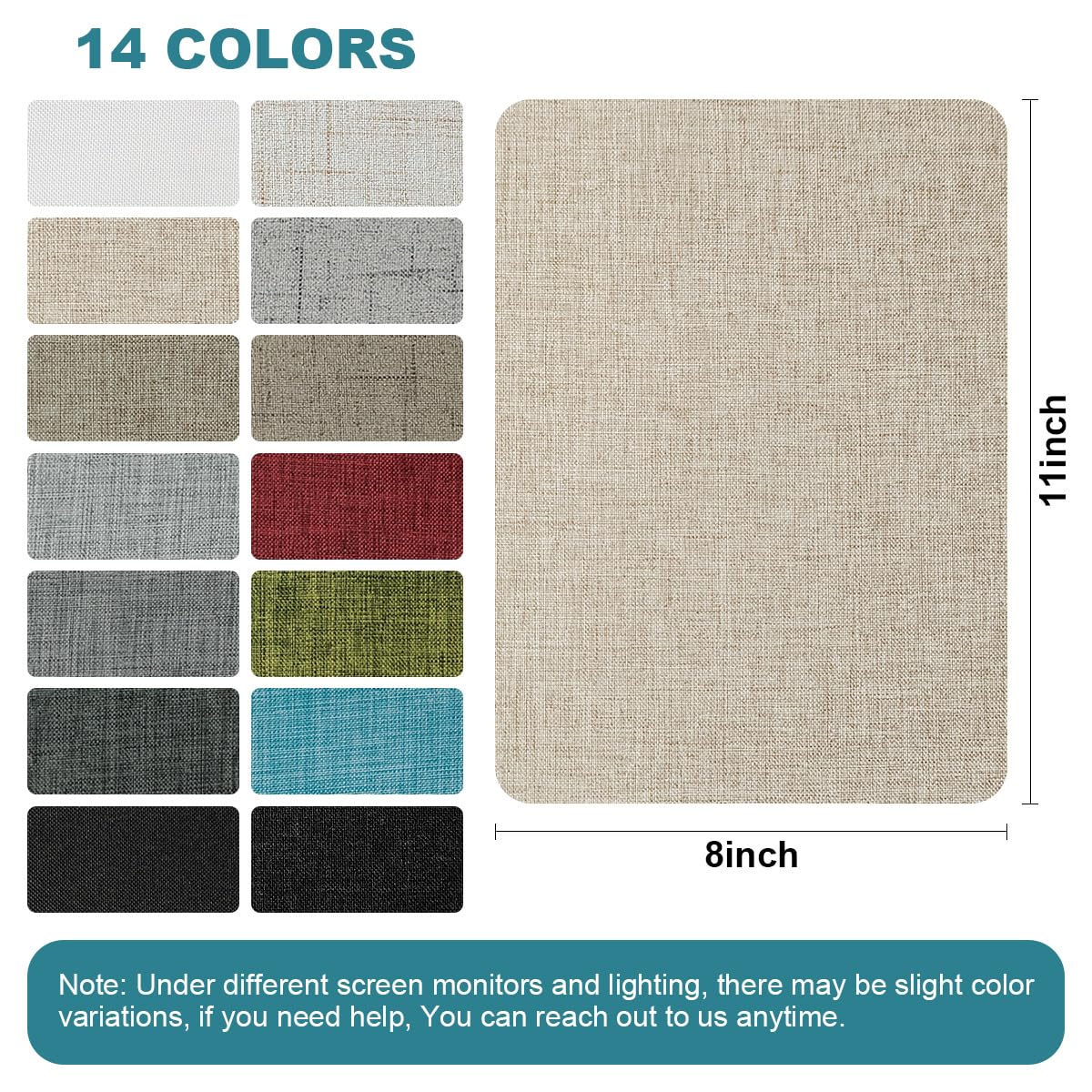 J.CARP 2Pcs Linen Repair Patches, Large Self-Adhesive Fabric Patch for Sofas, Couch, Furniture, Car