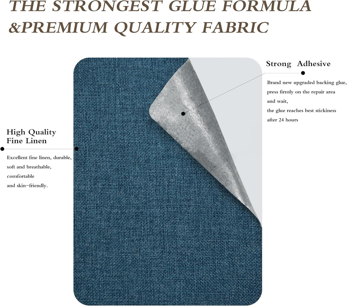 Coarse Linen Repair Patches, Self-Adhesive Linen Fabric Patches, 8X11 inch Extra Size, Multi Color