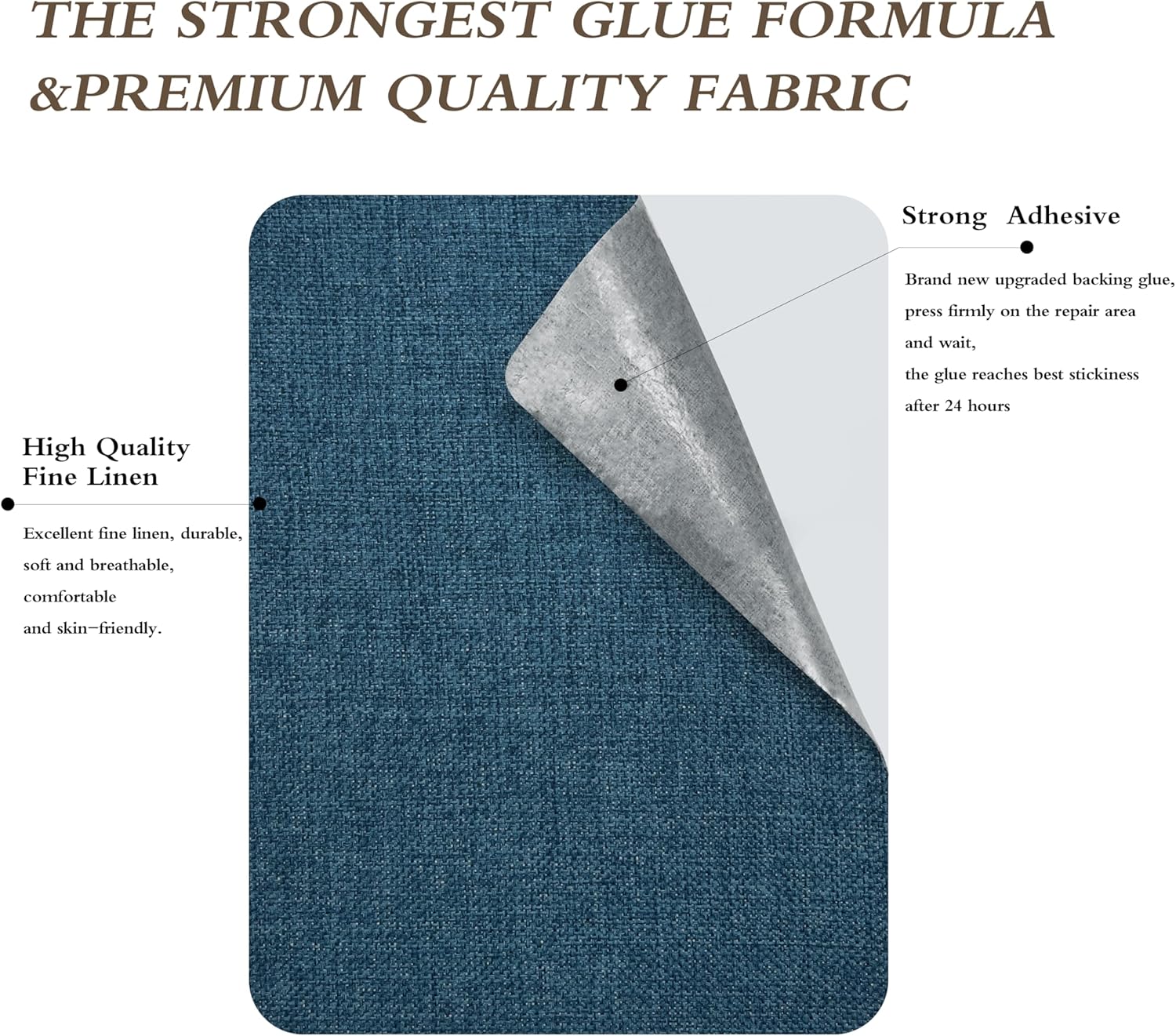 Coarse Linen Repair Patches, Self-Adhesive Linen Fabric Patches, 8X11 inch Extra Size, Multi Color