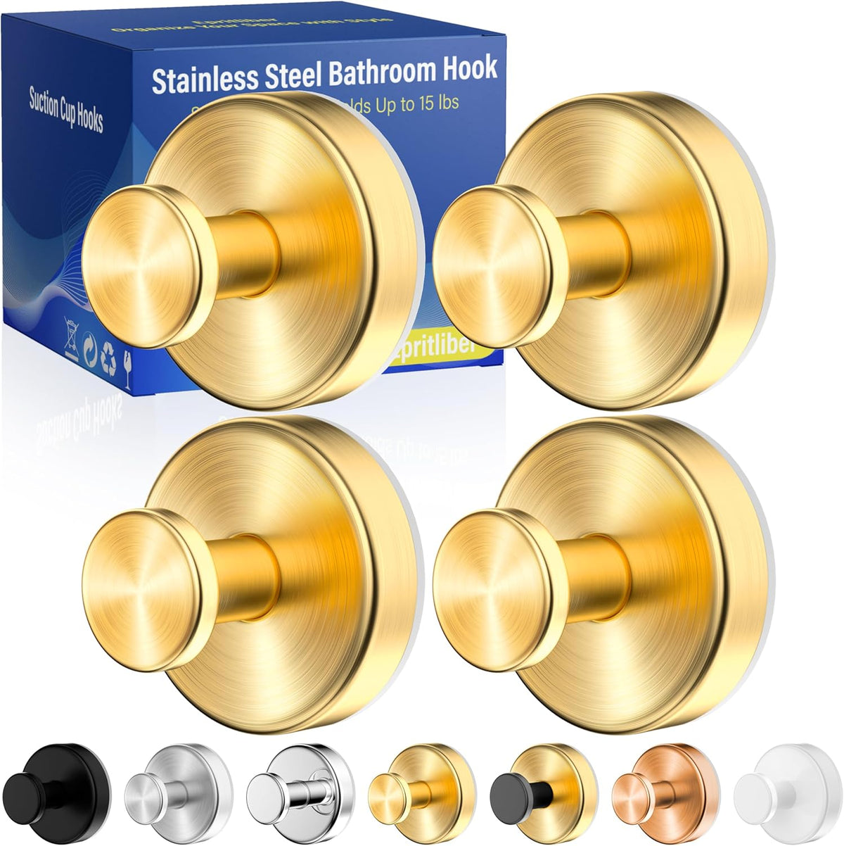 Suction Cup Hooks for Shower,Wreath Hanger for Front Door,Removable No Drill Waterproof Towel