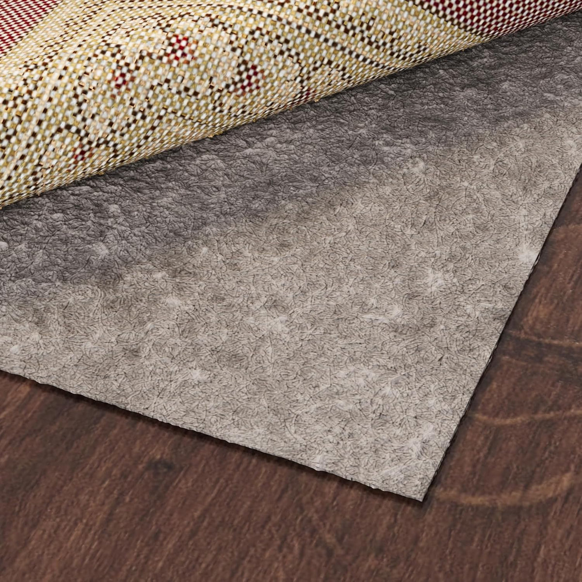 Ottomanson 3' x 3' Non-Slip Rug Pad Gripper 1/4 Inch Thick Dual Surface Felt + Rubber Gripper