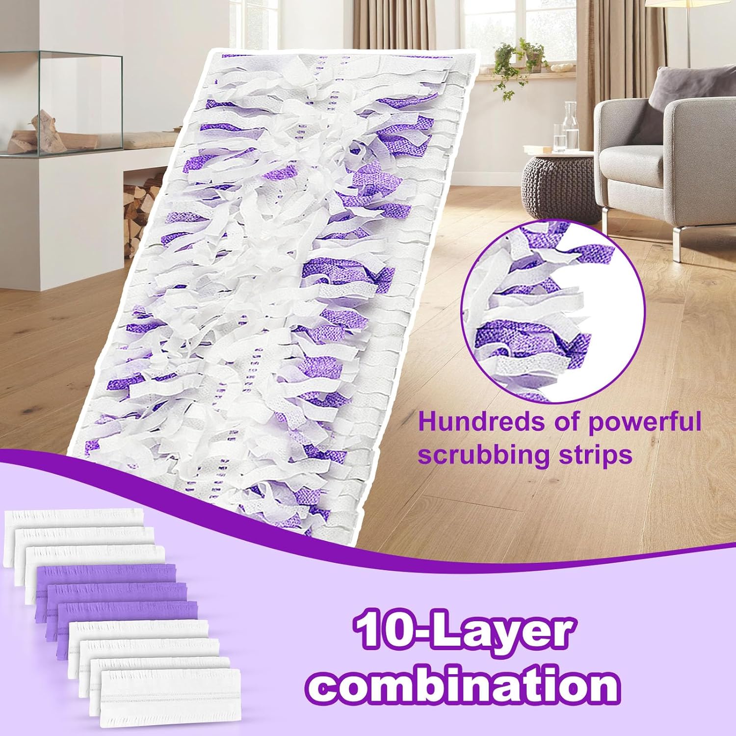 20 Count Disposable mop Pads Refills Compatible with Swiffer PowerMop Multi-Surface Mop and