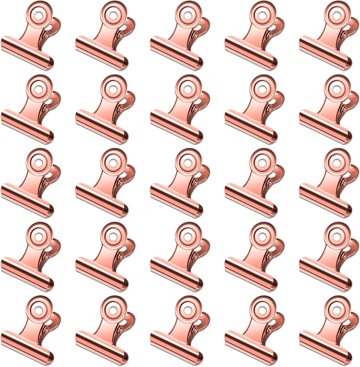 30 Pack Small Bull Clips 0.87 Inch Mini Metal Hinge Clips Binder Paper Hinge Clip for Office, Home