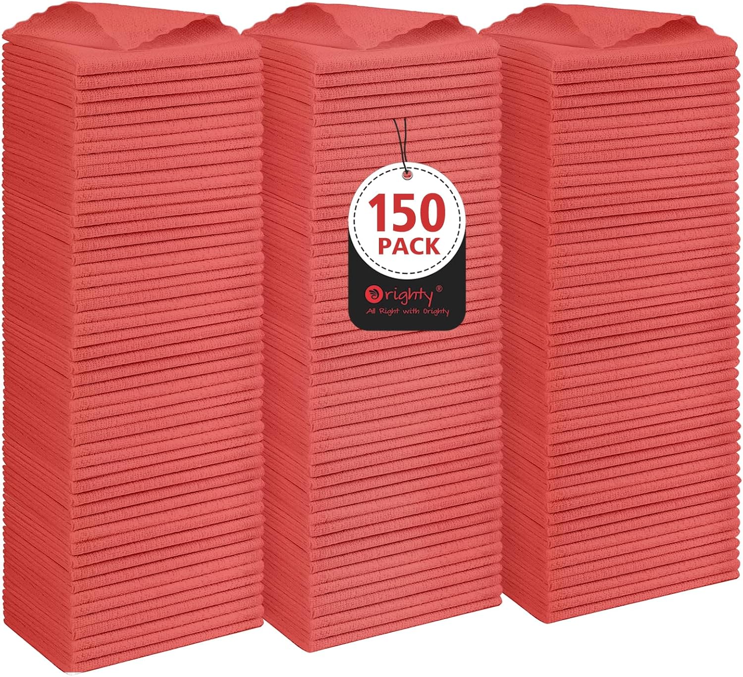 Orighty Cleaning Cloths Bulk, 150 Pack Shop Rags Reusable, Multi-Purpose Shop Towels for Cars