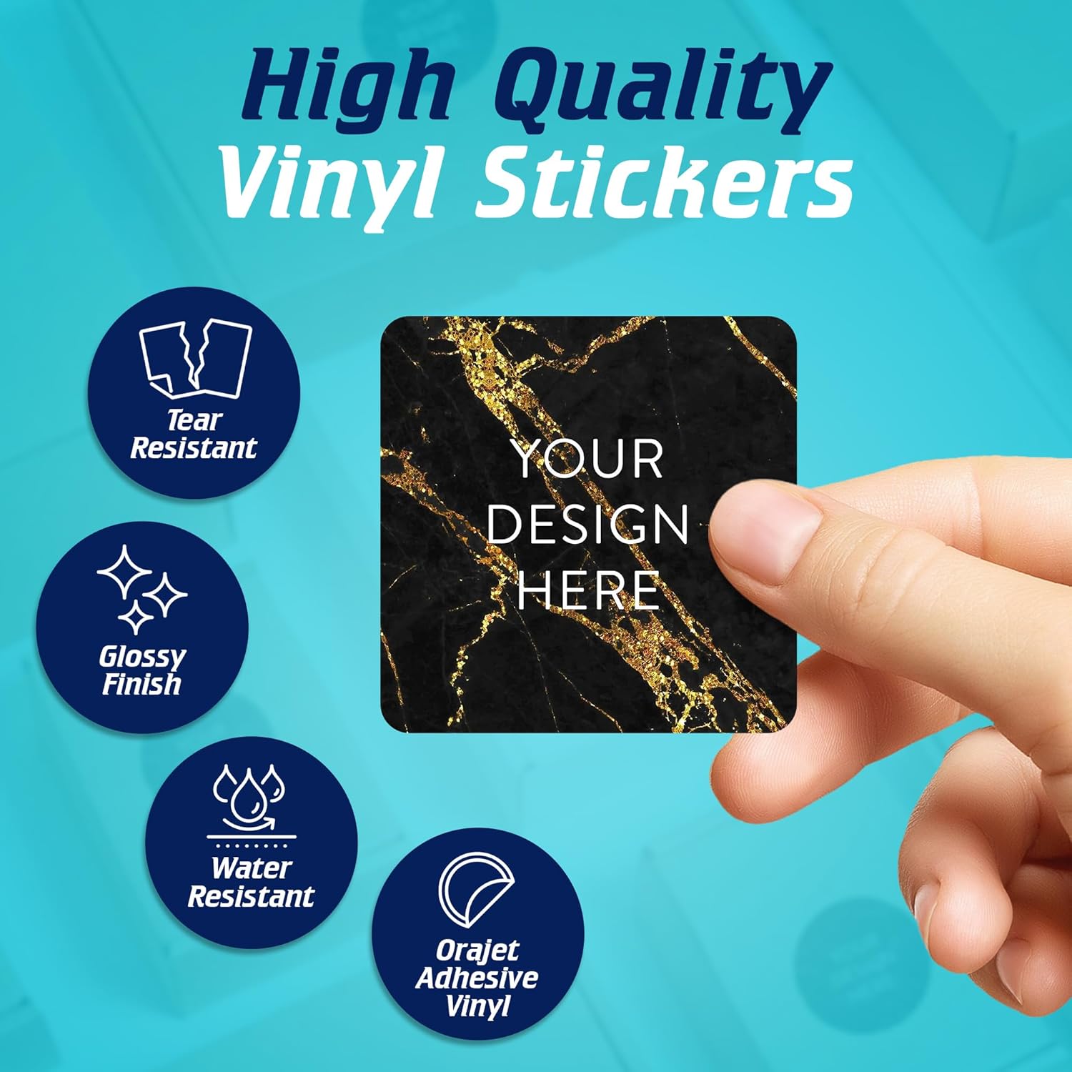 100 Custom Vinyl Stickers - Upload Your own Image, Text, Design, Logo - Personalized Logo Labels