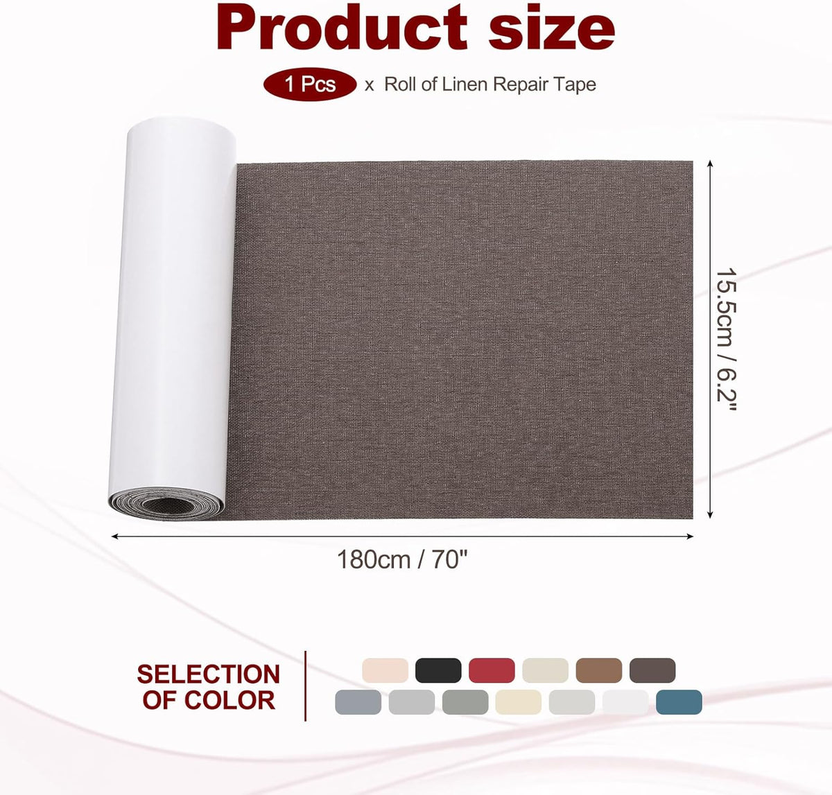 PATIKIL 70x6.2 Inch Linen Repair Tape, Repair Fabric Patch Self Adhesive Couch Patch Line Repair