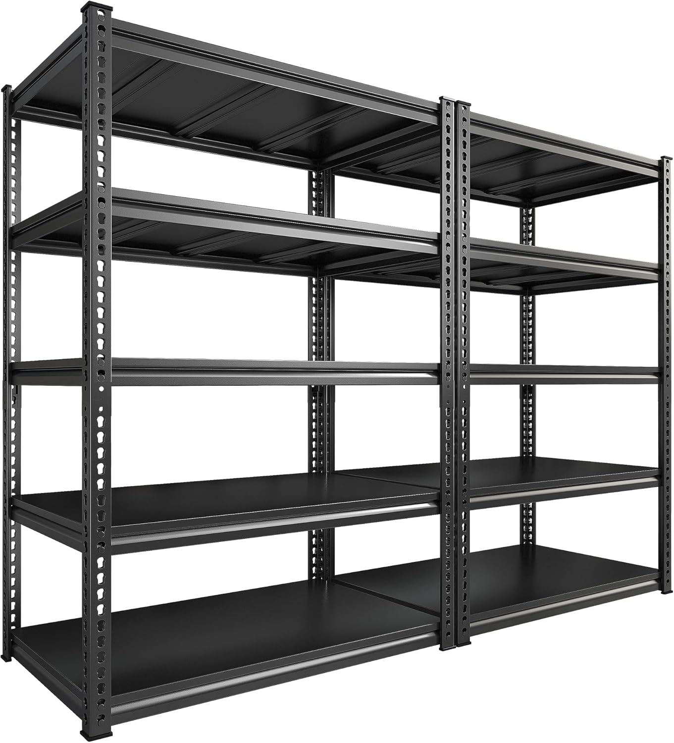 REIBII 72" H Garage Shelving Load 2500 LBS, Heavy Duty Storage Shelves, 5-Tier Adjustable Garage