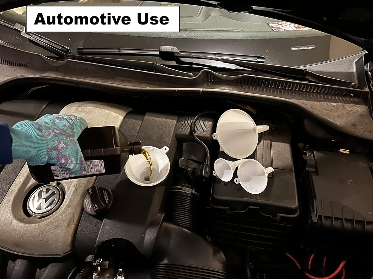 Plastic Funnel for Automotive Use - Kitchen Funnels for Filling Bottles, Jars, Containers or Lab