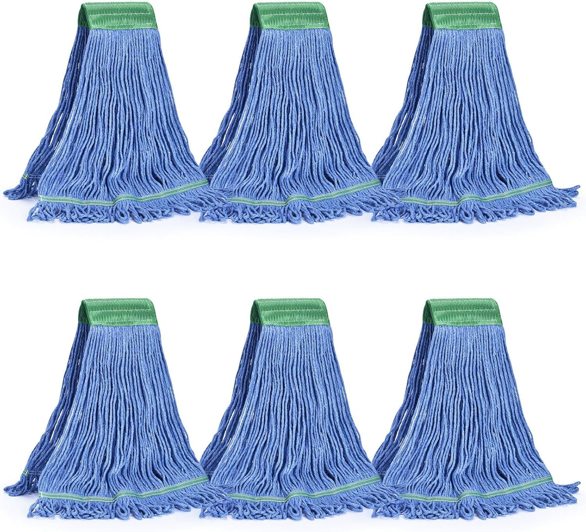 Matthew Cleaning Commercial Mop Head Replacement, 5 Inch Wide Headband, Looped End Cotton Blend