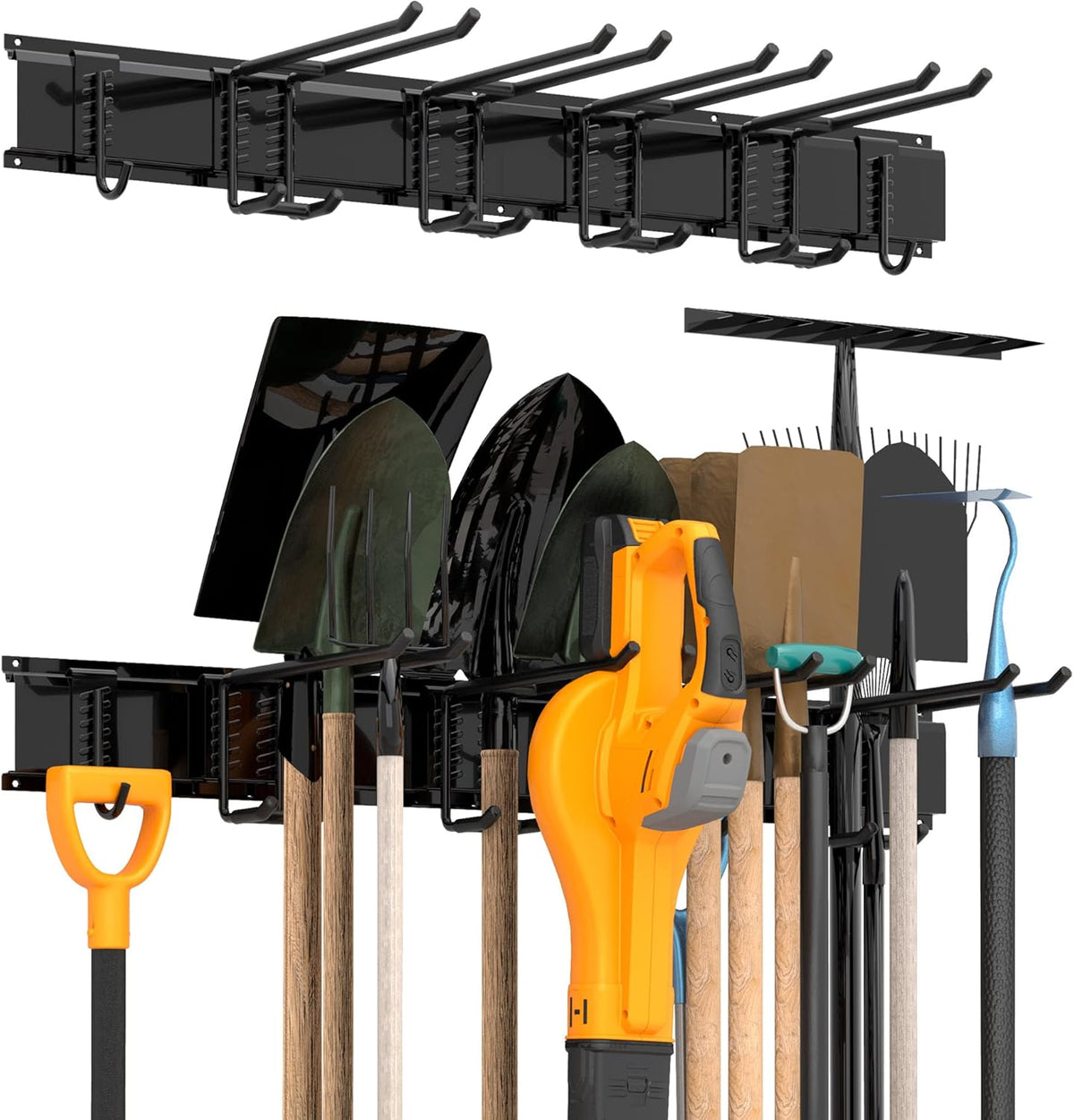 Garage Tool Storage Rack, Heavy Duty Garage Storage Organizer Rack System Wall Mounted Tool with 6