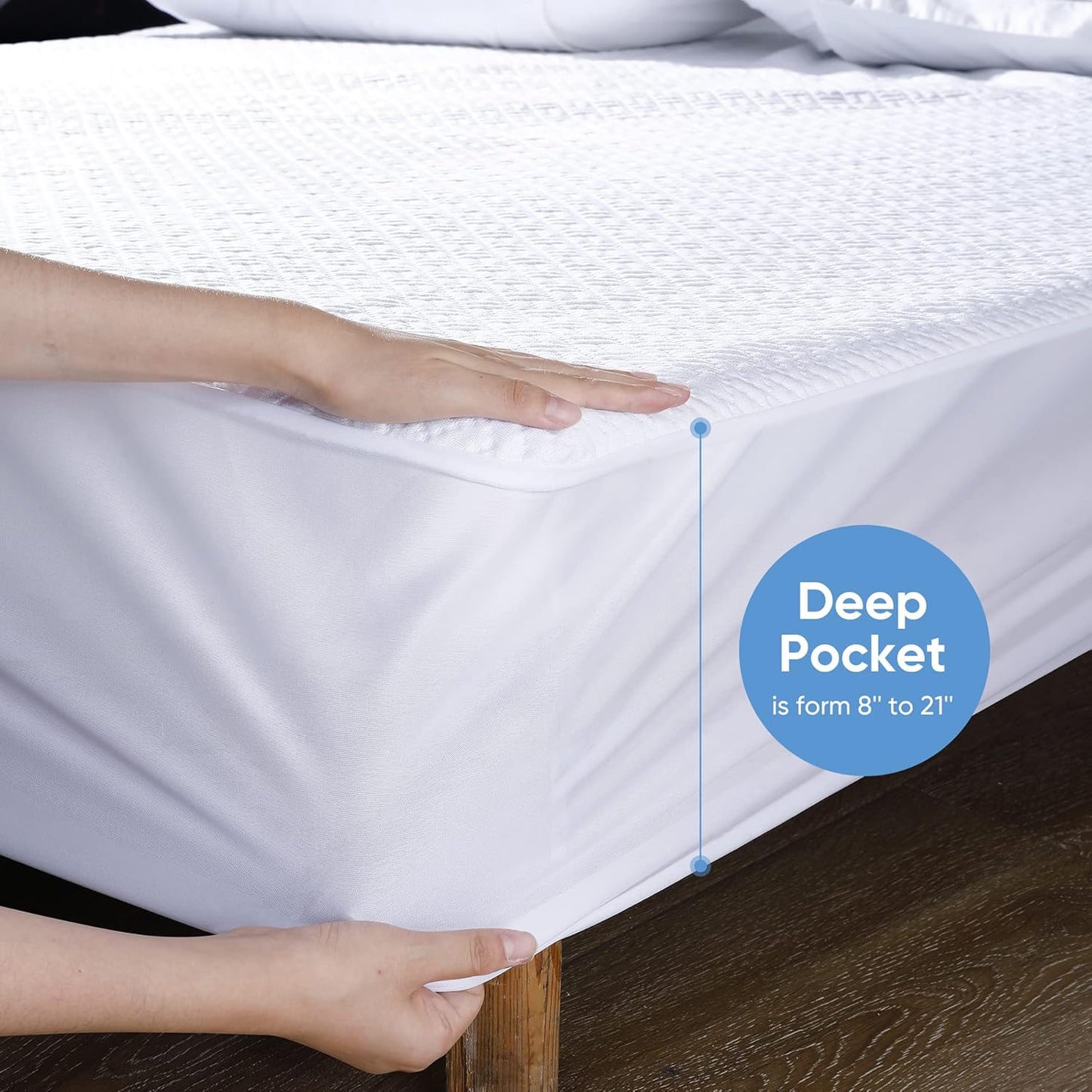 Hanherry 100% Waterproof Mattress Protector Twin Size, Mattress Cover 3D Air Fabric Cooling