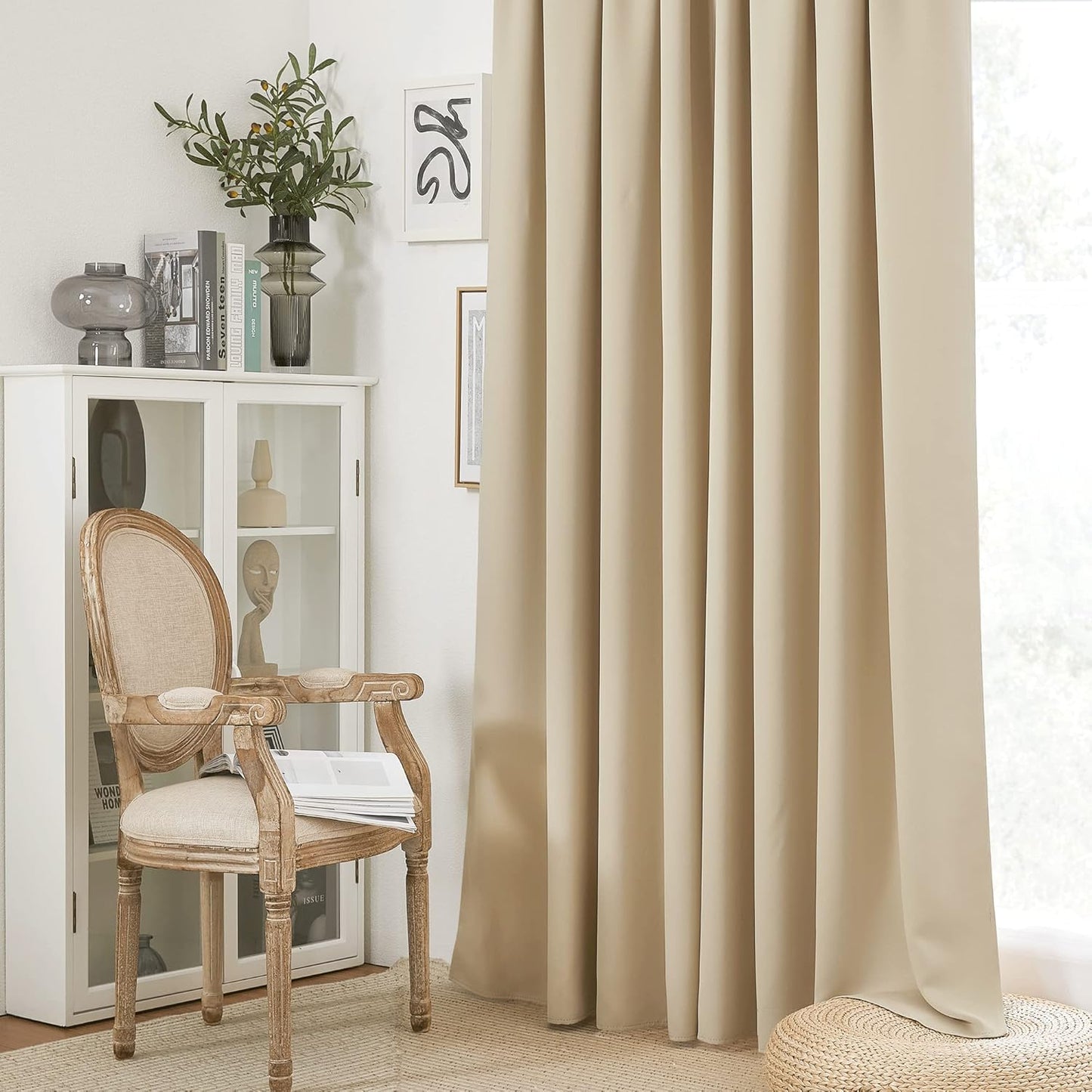 RYB HOME Blackout Curtains for Living Room, Large Window Shades for Bay Window Dining Parlor