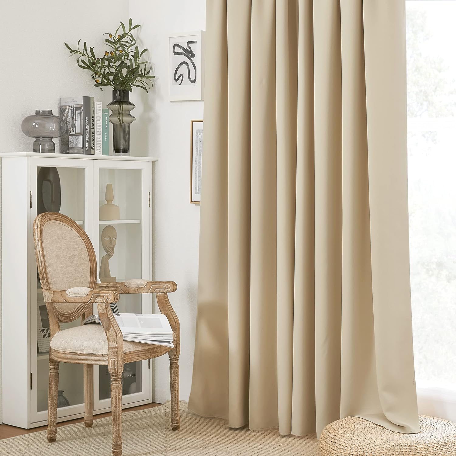 RYB HOME Curtains for Bedroom 72 inches Long, Blackout Thermal Insulating Window Treatment Drapes