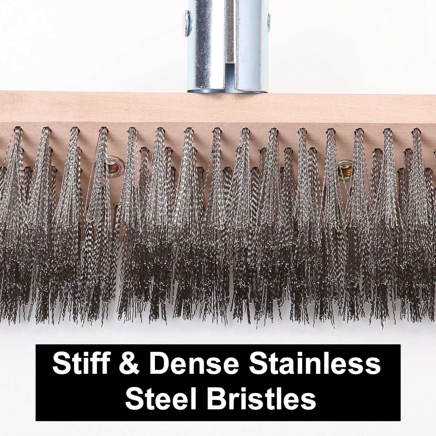 MAXMAN Stainless Steel Floor Scrubber Scrub Brush with Long Handle, Deck Brush, 63" Heavy Duty