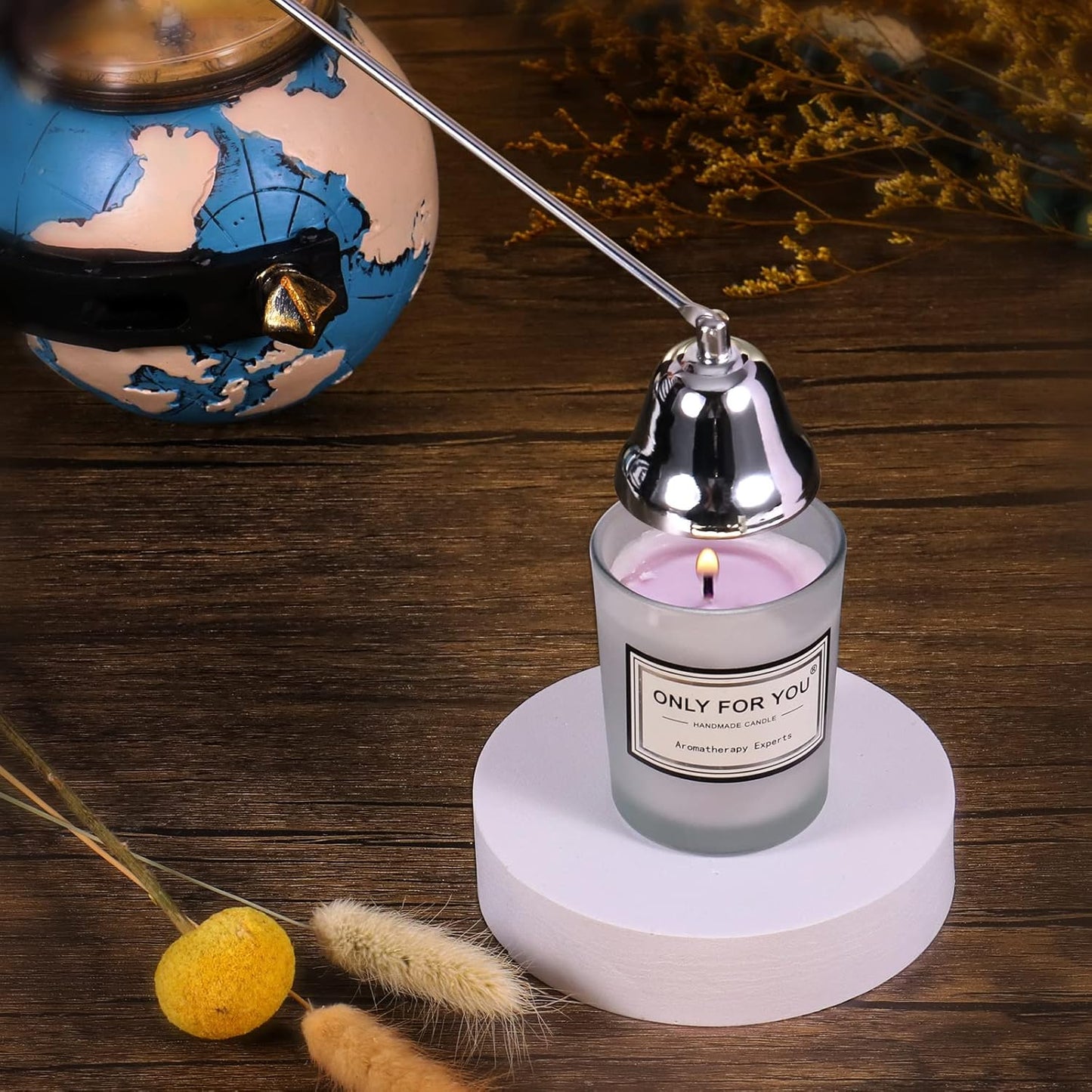 Lsnisni 4 in 1 Candle Accessory Set, Electric Lighter, Wick Cutter, Snuffer and Dipper, Steel Wick